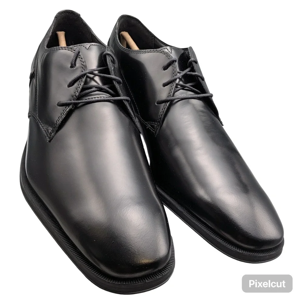 Clarks Paulton Lace Black Hi Shine Leather Mens Dress Shoes 11.5 M 26183396